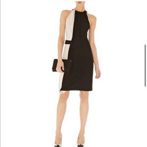 Karen Millen Black & Cream Draped Jersey Dress